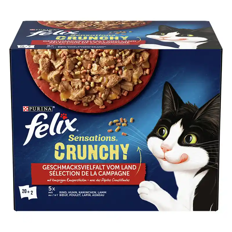 Bestpreis Felix Sensations Crunchy Geschmacksvielfalt vom Land 20 x 85 g